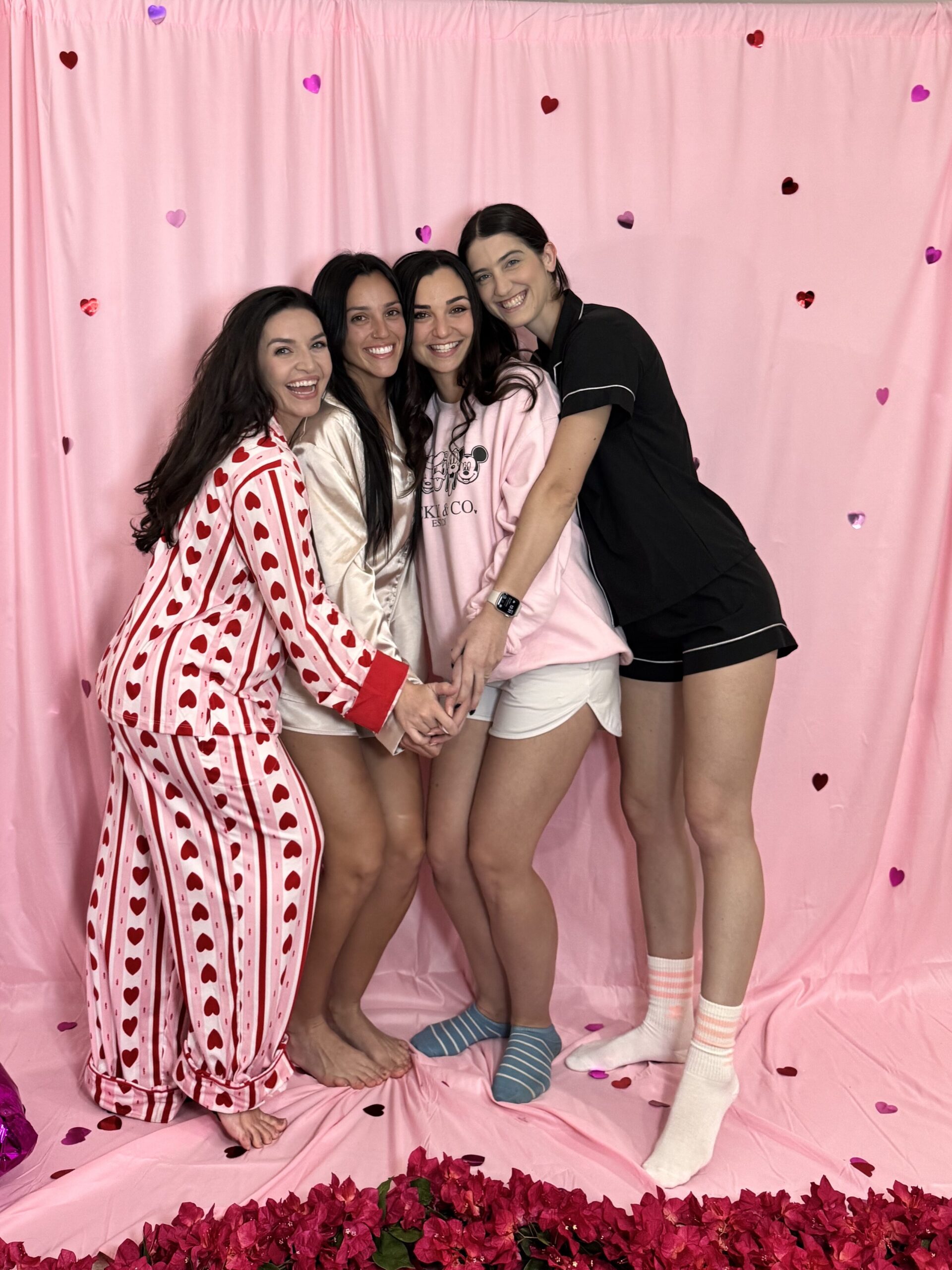 valentines themed photoshoot with friends